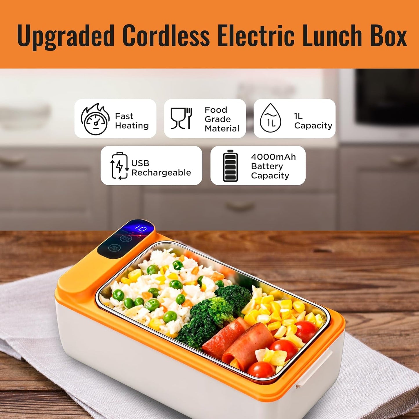 Rechargeable Electric Heated Lunch Box