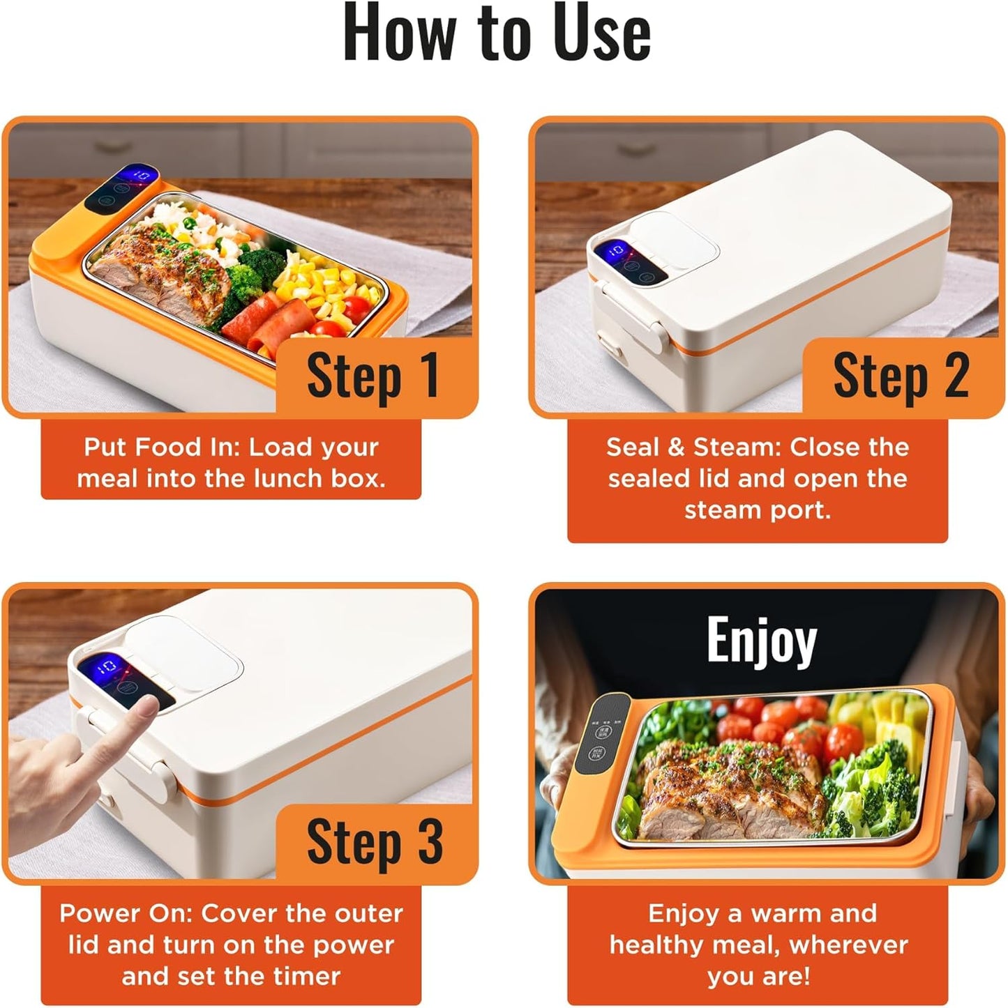 Rechargeable Electric Heated Lunch Box